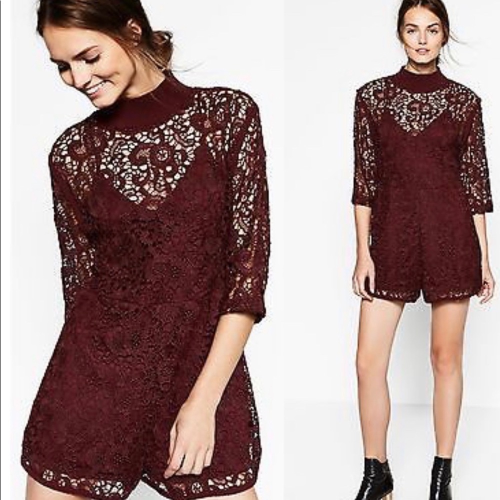 NWT ZARA Crochet Open Knit Lace Romper Medium